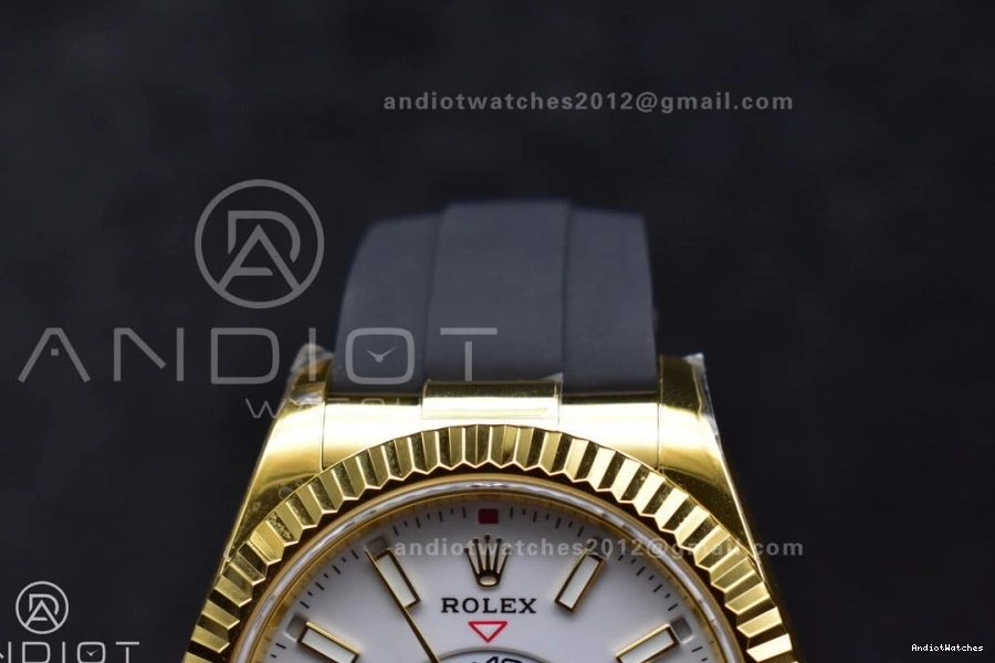 Sky-Dweller 336238 Best Weight) Dial 1:1 Edition Strap ZF Oysterflex A23J Functional on YG White 1100 (Gain 0329